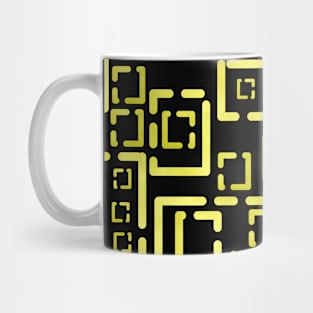 Nested and Stacked Gold Blocks on Black Mug